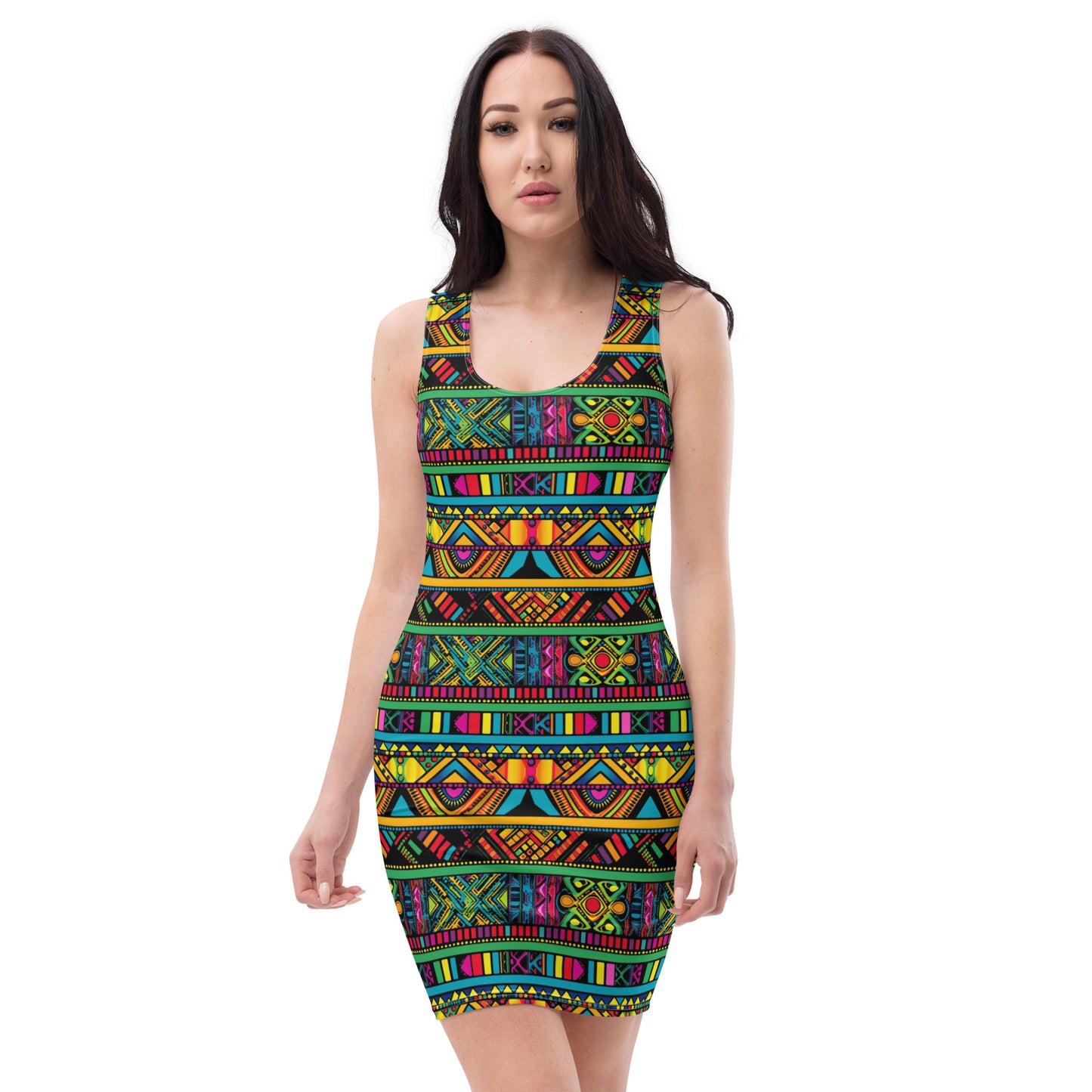 Cyber Tribal Chic Bodycon Dress