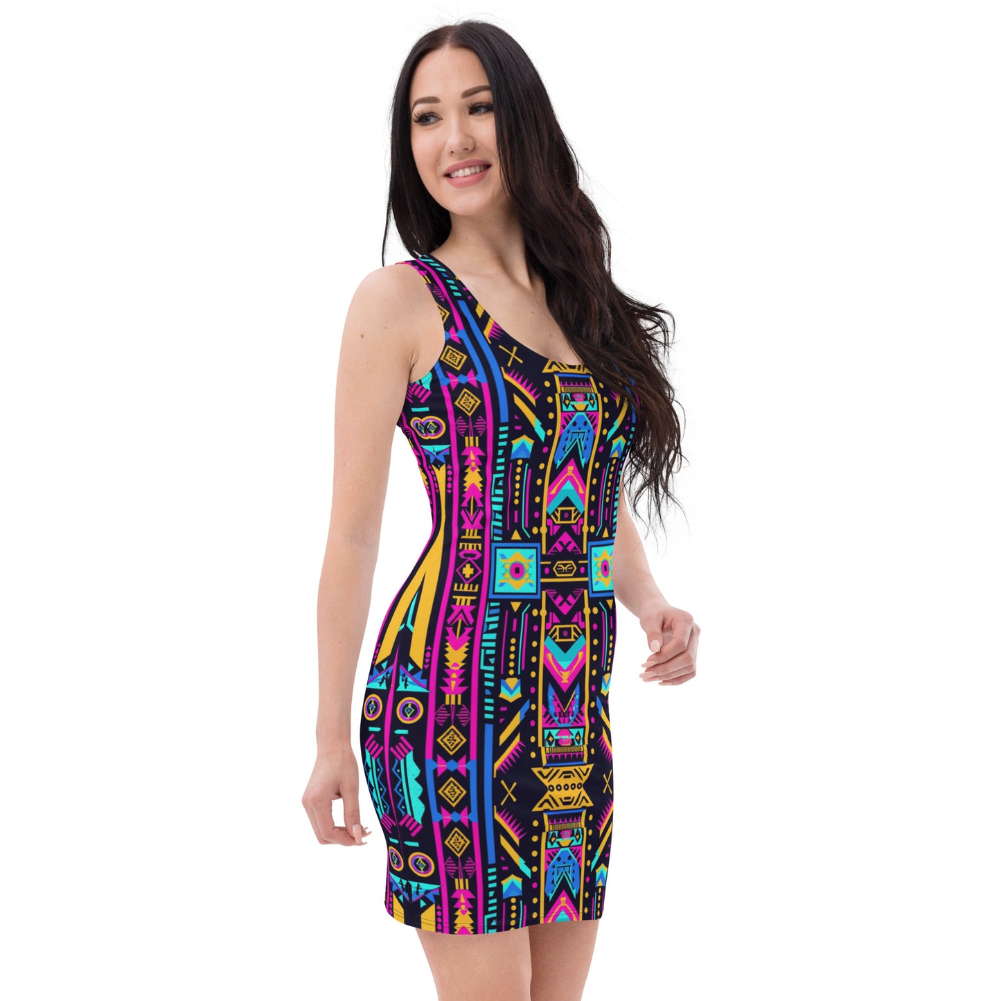 Electric Tribal Bodycon Dress