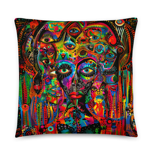 Mystic Faces Throw Pillow