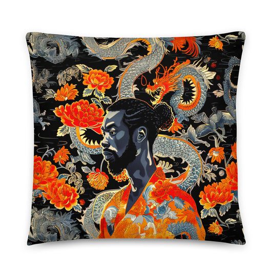 Black Dragon Throw Pillow